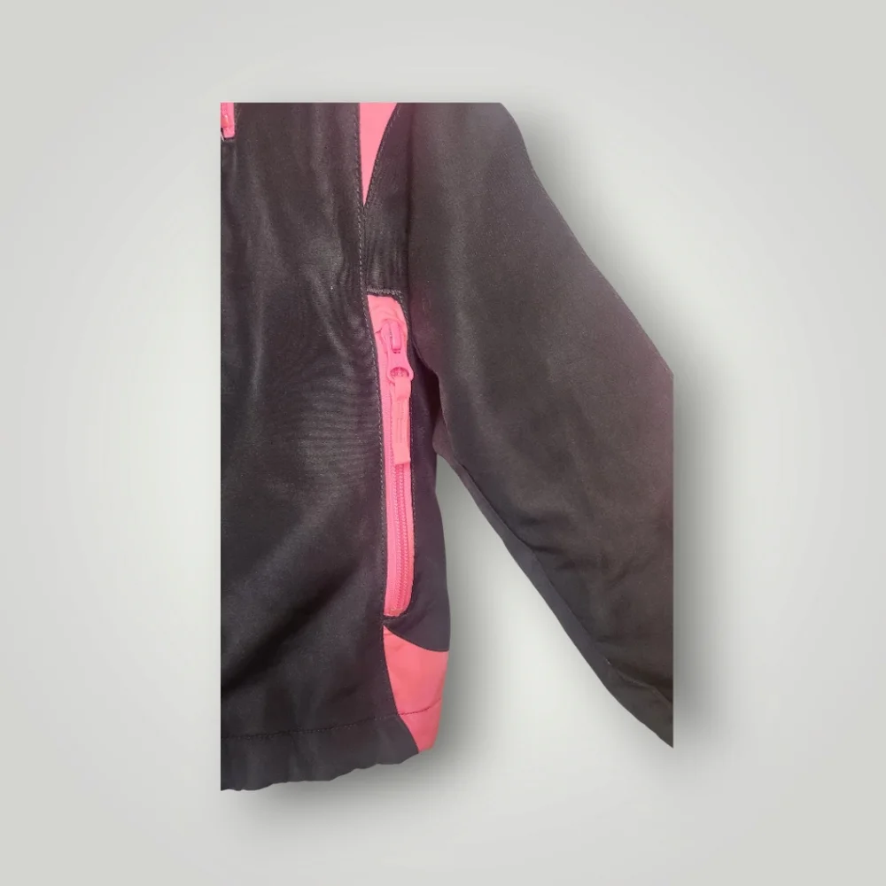 The Children's Place Girl Windbreaker Hooded puffer Jacket Black Pink m 7 8
